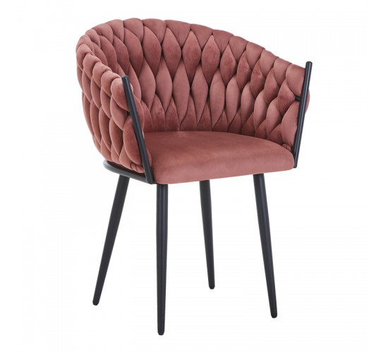 Πολυθρόνα Vivian σάπιο μήλο βελούδο-πόδι μαύρο μέταλλο 61x55x80εκ Υλικό: VELVET - METAL 327-000067
