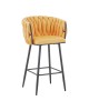 Σκαμπό μπαρ Vivian κίτρινο βελούδο-πόδι μαύρο μέταλλο 57x50x100εκ Υλικό: VELVET - METAL 327-000068