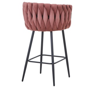 Σκαμπό μπαρ Vivian σάπιο μήλο βελούδο-πόδι μαύρο μέταλλο 57x50x100εκ Υλικό: VELVET - METAL 327-000069