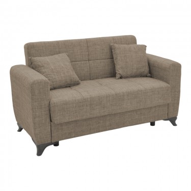 Καναπές-κρεβάτι με αποθηκευτικό χώρο διθέσιος Modesto ανοιχτό καφέ ύφασμα 155x85x80εκ Υλικό: FABRIC - PP LEGS - METAL FRAME 328-000031