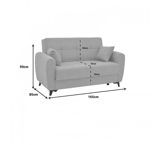 Σετ σαλονιού 2τεμ Lincoln ύφασμα σε μπεζ απόχρωση Υλικό: FABRIC - PLASTIC LEGS - METAL FRAME 328-000037