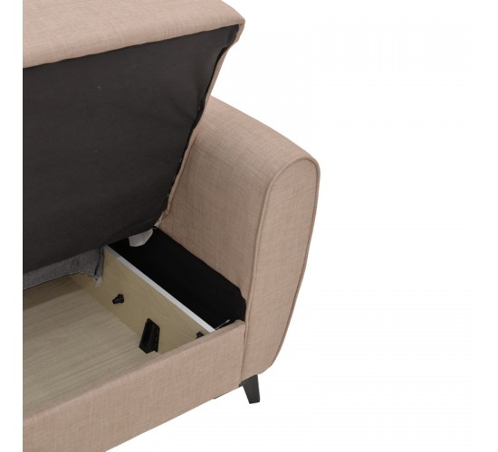 Σετ σαλονιού 2τεμ Lincoln ύφασμα σε μπεζ απόχρωση Υλικό: FABRIC - PLASTIC LEGS - METAL FRAME 328-000037