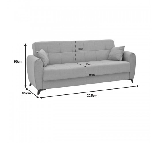 Σετ σαλονιού 2τεμ Lincoln ύφασμα σε μπεζ απόχρωση Υλικό: FABRIC - PLASTIC LEGS - METAL FRAME 328-000037