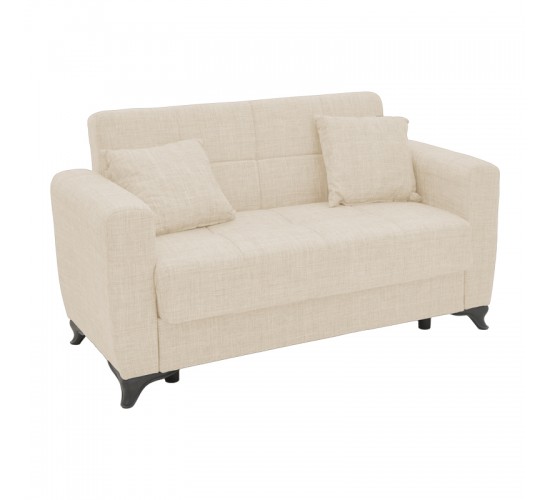 Καναπές-κρεβάτι με αποθηκευτικό χώρο διθέσιος Modesto κρεμ ύφασμα 155x85x80εκ Υλικό: FABRIC - PP LEGS - METAL FRAME 328-000044