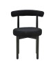 Καρέκλα Fenza μαύρο μπουκλέ ύφασμα-πόδι ξύλο οξιάς σε μαύρη απόχρωση 60x54x75εκ Υλικό: TEDDY FABRIC - BEECH WOOD LEGS 332-000015