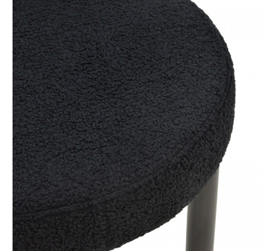 Καρέκλα Fenza μαύρο μπουκλέ ύφασμα-πόδι ξύλο οξιάς σε μαύρη απόχρωση 60x54x75εκ Υλικό: TEDDY FABRIC - BEECH WOOD LEGS 332-000015