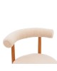 Καρέκλα Fenza μπεζ μπουκλέ ύφασμα-πόδι ξύλο οξιάς σε καρυδί απόχρωση 60x54x75εκ Υλικό: TEDDY FABRIC - BEECH WOOD LEGS 332-000016