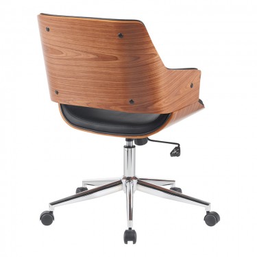 Καρέκλα γραφείου Setulo μαύρο pu-βάση χρωμίου 53x61x79-89εκ Υλικό: WOOD - PU - METAL 332-000017