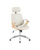 Καρέκλα γραφείου διευθυντή Fetseno μπεζ pu-βάση χρωμίου 53x56x113.5-123.5εκ Υλικό: WOOD - PU - METAL 332-000019