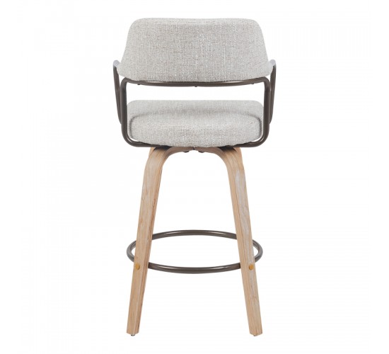 Σκαμπό μπαρ Tertia περιστρεφόμενο μεσαίου μεγέθους μέταλλο-ξύλο με ύφασμα σε μπεζ-καφέ απόχρωση 54x52x98εκ Υλικό: WOOD - METAL - FABRIC 332-000035