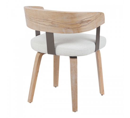 Πολυθρόνα Anesy μέταλλο-ξύλο με ύφασμα σε μπεζ απόχρωση 53.5x51x72εκ Υλικό: WOOD - METAL - FABRIC 332-000036