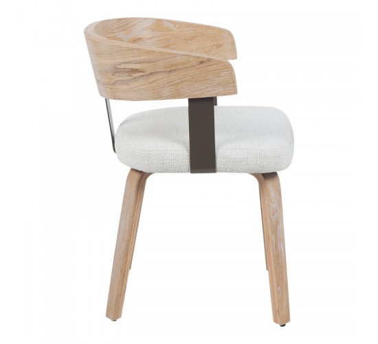 Πολυθρόνα Anesy μέταλλο-ξύλο με ύφασμα σε μπεζ απόχρωση 53.5x51x72εκ Υλικό: WOOD - METAL - FABRIC 332-000036