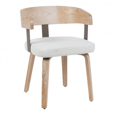 Πολυθρόνα Anesy μέταλλο-ξύλο με ύφασμα σε μπεζ απόχρωση 53.5x51x72εκ Υλικό: WOOD - METAL - FABRIC 332-000036