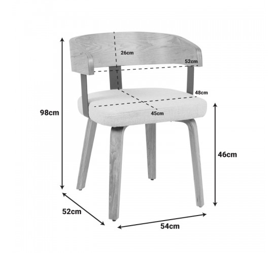 Πολυθρόνα Anesy μέταλλο-ξύλο με ύφασμα σε μπεζ απόχρωση 53.5x51x72εκ Υλικό: WOOD - METAL - FABRIC 332-000036
