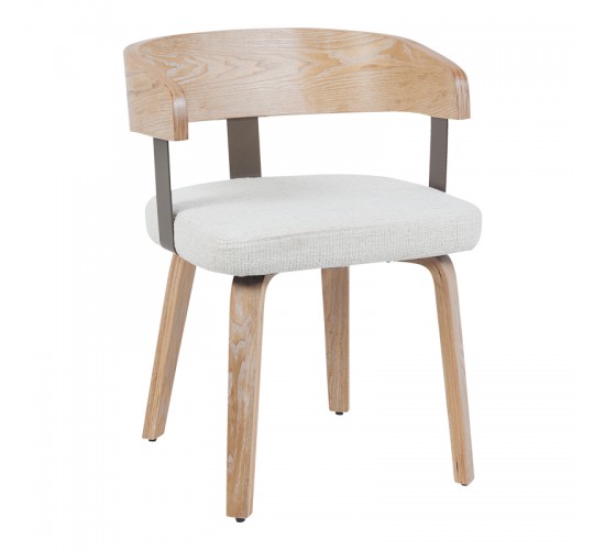 Πολυθρόνα Anesy μέταλλο-ξύλο με ύφασμα σε μπεζ απόχρωση 53.5x51x72εκ Υλικό: WOOD - METAL - FABRIC 332-000036