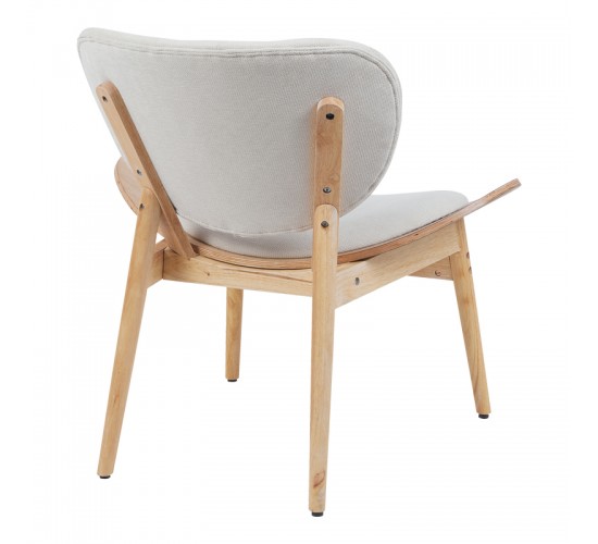 Πολυθρόνα Udalle ξύλο σε φυσική απόχρωση με μπεζ ύφασμα 77x70x81εκ Υλικό: WOOD - FABRIC 332-000038