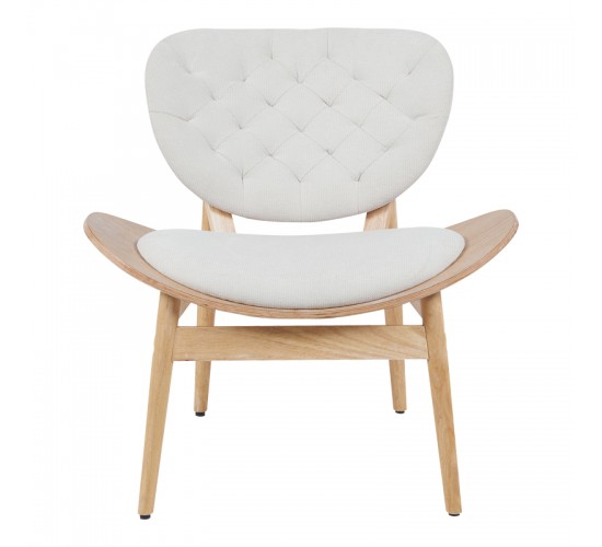 Πολυθρόνα Udalle ξύλο σε φυσική απόχρωση με μπεζ ύφασμα 77x70x81εκ Υλικό: WOOD - FABRIC 332-000038