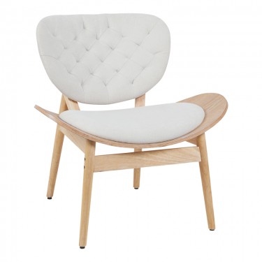 Πολυθρόνα Udalle ξύλο σε φυσική απόχρωση με μπεζ ύφασμα 77x70x81εκ Υλικό: WOOD - FABRIC 332-000038