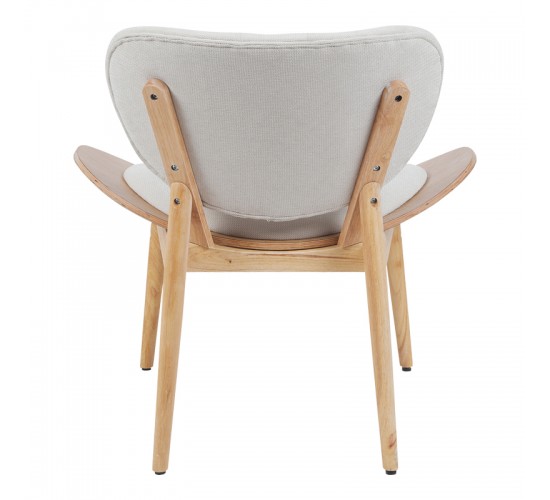 Πολυθρόνα Udalle ξύλο σε φυσική απόχρωση με μπεζ ύφασμα 77x70x81εκ Υλικό: WOOD - FABRIC 332-000038