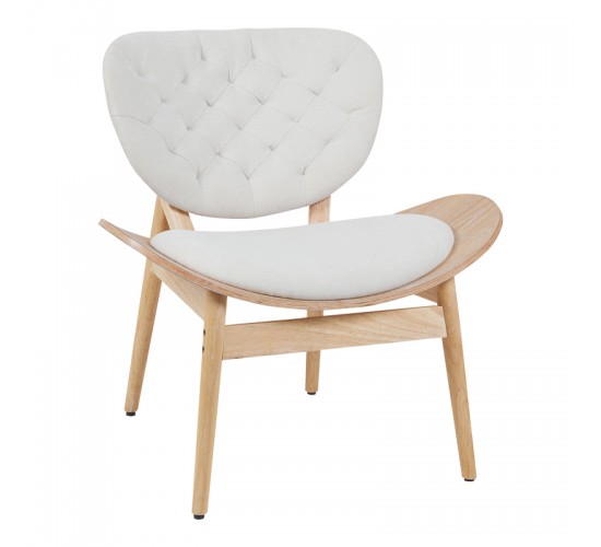 Πολυθρόνα Udalle ξύλο σε φυσική απόχρωση με μπεζ ύφασμα 77x70x81εκ Υλικό: WOOD - FABRIC 332-000038