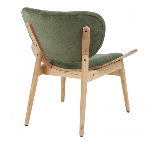 Πολυθρόνα Udalle ξύλο σε φυσική απόχρωση με λαδί ύφασμα 77x70x81εκ Υλικό: WOOD - FABRIC 332-000039