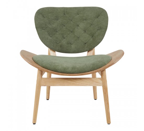 Πολυθρόνα Udalle ξύλο σε φυσική απόχρωση με λαδί ύφασμα 77x70x81εκ Υλικό: WOOD - FABRIC 332-000039