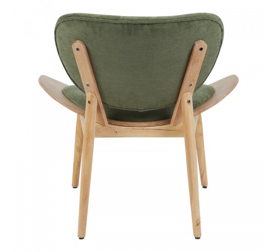 Πολυθρόνα Udalle ξύλο σε φυσική απόχρωση με λαδί ύφασμα 77x70x81εκ Υλικό: WOOD - FABRIC 332-000039