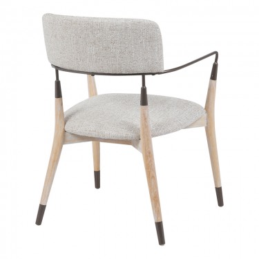 Πολυθρόνα Sentana μέταλλο-ξύλο και ύφασμα σε μπεζ-καφέ απόχρωση 56.5x56x79εκ Υλικό: METAL - WOOD - FABRIC 332-000040