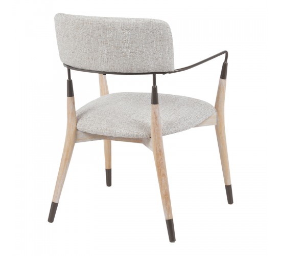 Πολυθρόνα Sentana μέταλλο-ξύλο και ύφασμα σε μπεζ-καφέ απόχρωση 56.5x56x79εκ Υλικό: METAL - WOOD - FABRIC 332-000040