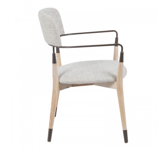 Πολυθρόνα Sentana μέταλλο-ξύλο και ύφασμα σε μπεζ-καφέ απόχρωση 56.5x56x79εκ Υλικό: METAL - WOOD - FABRIC 332-000040