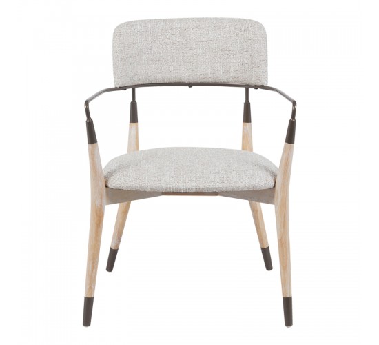 Πολυθρόνα Sentana μέταλλο-ξύλο και ύφασμα σε μπεζ-καφέ απόχρωση 56.5x56x79εκ Υλικό: METAL - WOOD - FABRIC 332-000040