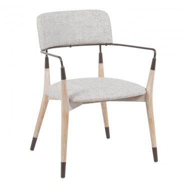 Πολυθρόνα Sentana μέταλλο-ξύλο και ύφασμα σε μπεζ-καφέ απόχρωση 56.5x56x79εκ Υλικό: METAL - WOOD - FABRIC 332-000040