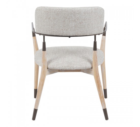 Πολυθρόνα Sentana μέταλλο-ξύλο και ύφασμα σε μπεζ-καφέ απόχρωση 56.5x56x79εκ Υλικό: METAL - WOOD - FABRIC 332-000040