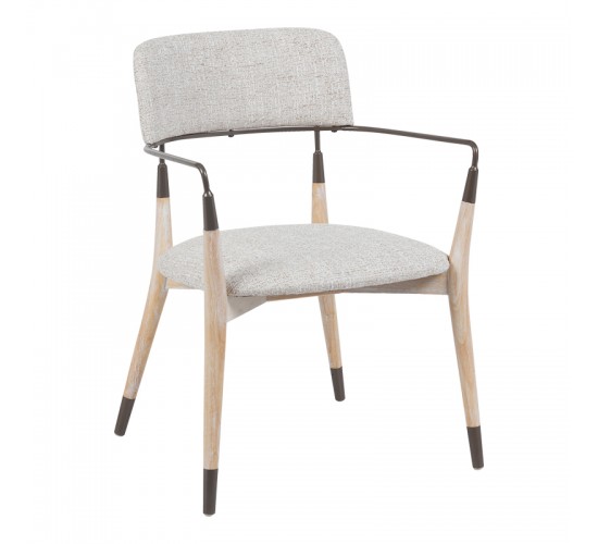 Πολυθρόνα Sentana μέταλλο-ξύλο και ύφασμα σε μπεζ-καφέ απόχρωση 56.5x56x79εκ Υλικό: METAL - WOOD - FABRIC 332-000040