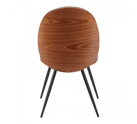 Καρέκλα Nerezy σκελετός plywood με γκρι ύφασμα 57.5x48x88εκ Υλικό: FABRIC - PLYWOOD - METAL 332-000046