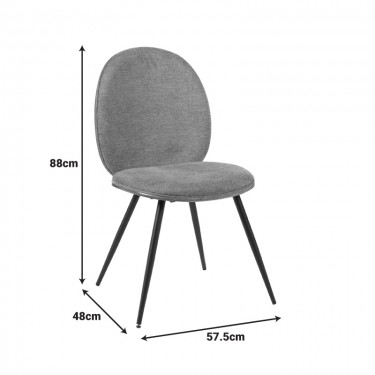 Καρέκλα Nerezy ξύλο σε καρυδί με γκρι ύφασμα 57.5x48x88εκ Υλικό: FABRIC - PLYWOOD - METAL 332-000046