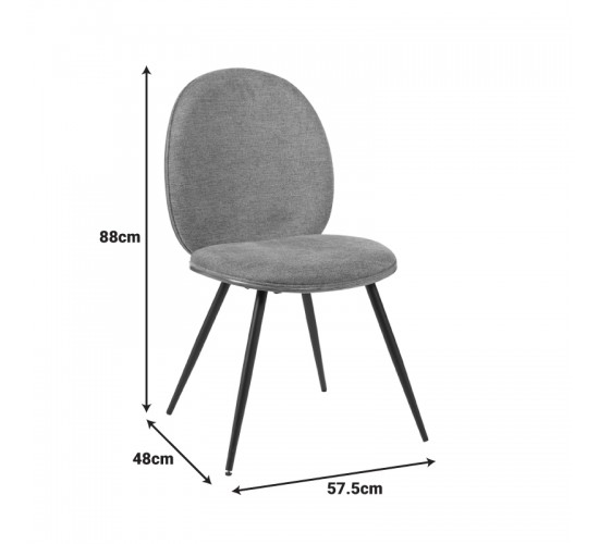 Καρέκλα Nerezy σκελετός plywood με γκρι ύφασμα 57.5x48x88εκ Υλικό: FABRIC - PLYWOOD - METAL 332-000046