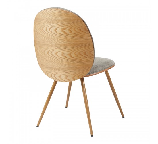 Καρέκλα Nerezy σκελετός plywood με μπεζ-καφέ ύφασμα 57.5x48x88εκ Υλικό: FABRIC - PLYWOOD - METAL 332-000047