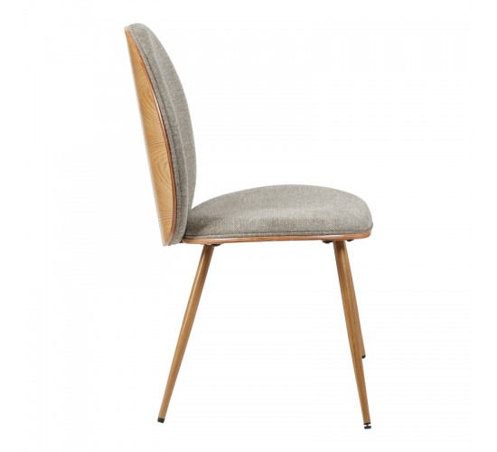 Καρέκλα Nerezy σκελετός plywood με μπεζ-καφέ ύφασμα 57.5x48x88εκ Υλικό: FABRIC - PLYWOOD - METAL 332-000047