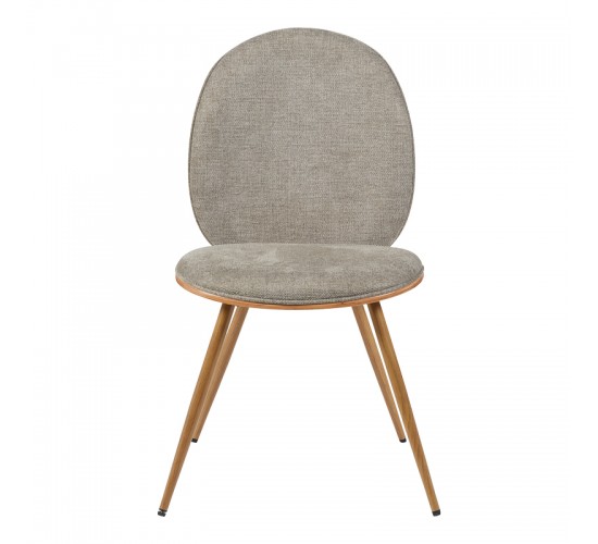 Καρέκλα Nerezy σκελετός plywood με μπεζ-καφέ ύφασμα 57.5x48x88εκ Υλικό: FABRIC - PLYWOOD - METAL 332-000047