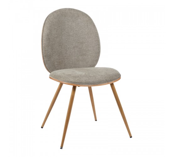 Καρέκλα Nerezy σκελετός plywood με μπεζ-καφέ ύφασμα 57.5x48x88εκ Υλικό: FABRIC - PLYWOOD - METAL 332-000047