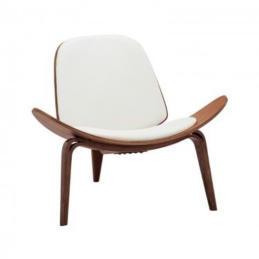 Πολυθρόνα Vilma PU μπεζ- plywood καρυδί 90x76.5x74.5εκ Υλικό: PLYWOOD - PU 332-000048