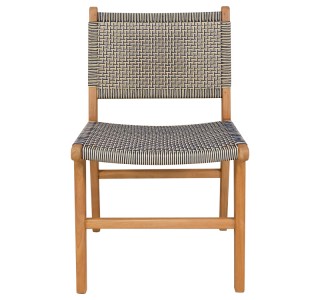 Καρέκλα Darien σκελετός teak ξύλο σε φυσική απόχρωση και κρεμ-μαύρο pe σχοινί 52x62x86εκ Υλικό: TEAK WOOD - PE ROPE 333-000004