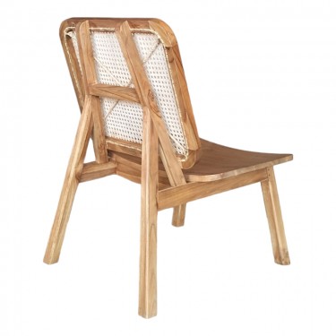 Πολυθρόνα Viborg φυσικό teak ξύλο-φυσικό rattan 60x75x87εκ Υλικό: TEAK WOOD - RATTAN 335-000003
