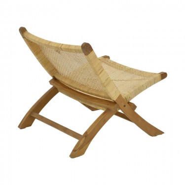 Πολυθρόνα Jerenze φυσικό teak ξύλο-φυσικό rattan 65x78x68εκ Υλικό: TEAKWOOD - RATTAN 336-000010