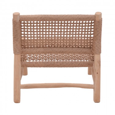 Πολυθρόνα Wanderlene σκελετός teak ξύλο με σχοινί σε φυσική απόχρωση 67x79x68εκ Υλικό: TEAK WOOD - SYNTHETIC ROPE 336-000022