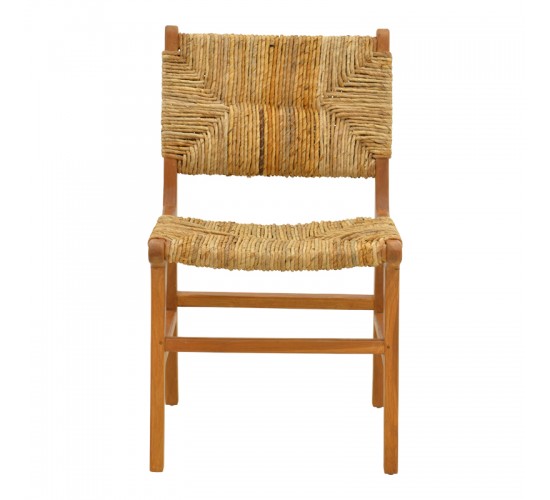 Καρέκλα Refane σκελετός teak ξύλο με ψάθα σε φυσική απόχρωση 50x58x85εκ Υλικό: TEAKWOOD - STRAW 336-000026