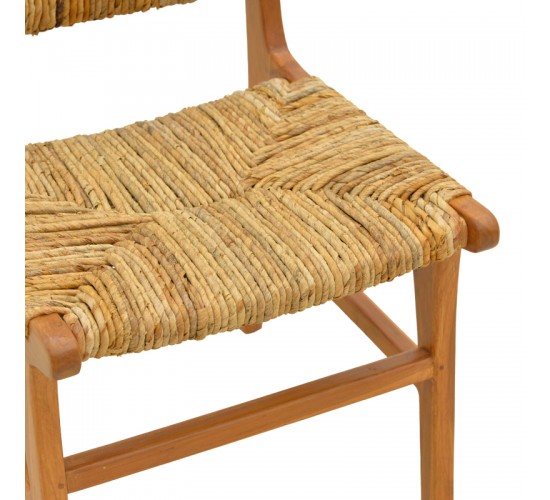 Καρέκλα Refane σκελετός teak ξύλο με ψάθα σε φυσική απόχρωση 50x58x85εκ Υλικό: TEAKWOOD - STRAW 336-000026