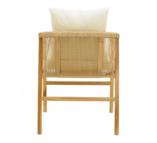 Πολυθρόνα Cuerda σκελετός teak ξύλο με pe σχοινί σε φυσική απόχρωση 55x60x80εκ Υλικό: TEAKWOOD - STRAW 336-000027