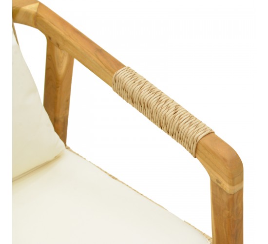 Πολυθρόνα Cuerda σκελετός teak ξύλο με pe σχοινί σε φυσική απόχρωση 55x60x80εκ Υλικό: TEAKWOOD - STRAW 336-000027